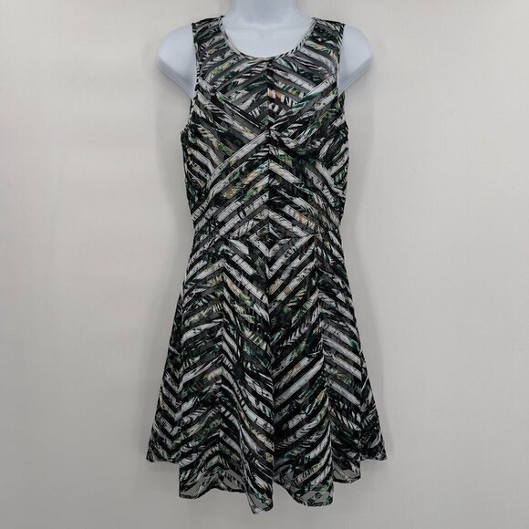 Parker Mirabella Fit And Flare Round Neckline Sleeveless Mini Dress Women's S - Picture 1 of 13